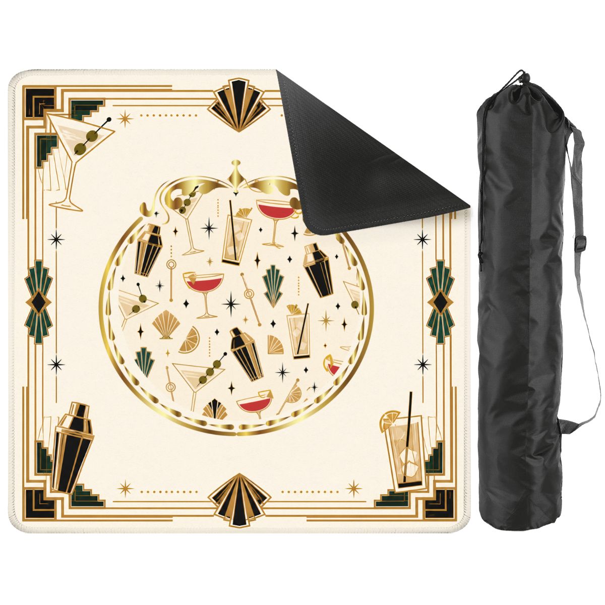 Art Deco Speakeasy Cocktail Mahjong Mat - Splash of Color Co.