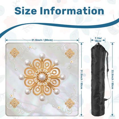Mother Of Pearl Golden Brooch Bling Mahjong Mat