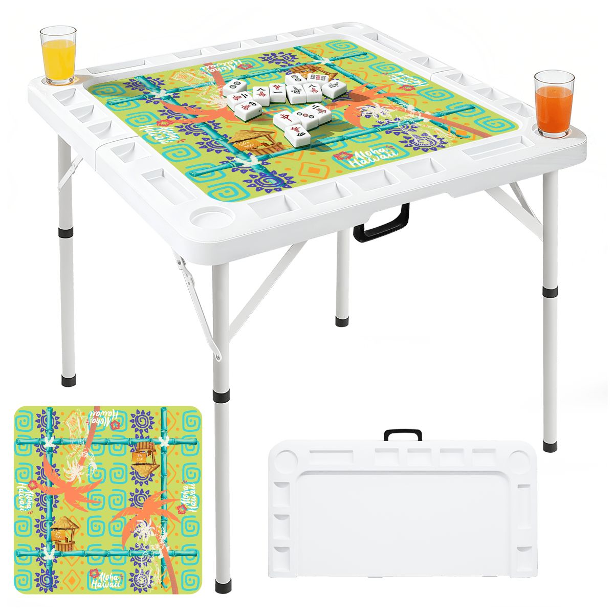 Aloha Mahjong Mini Mahj Mat And Foldable Mahjong Table - Splash of Color Co.