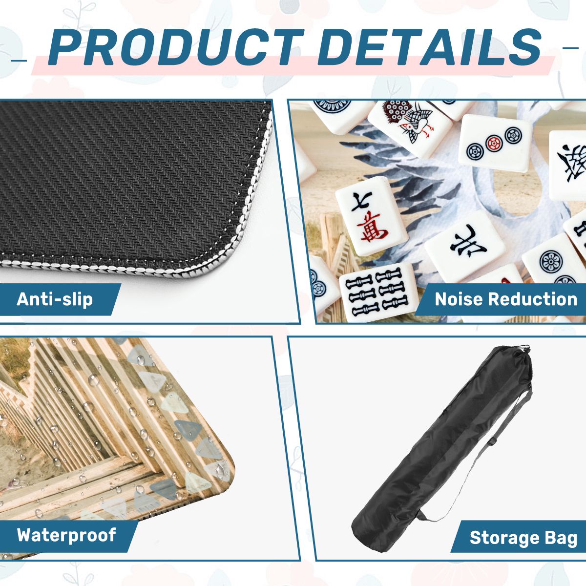 Heron Harbor Mahjong Mat, Beachy Vibe Heron Mahj Mat - Splash of Color Co.