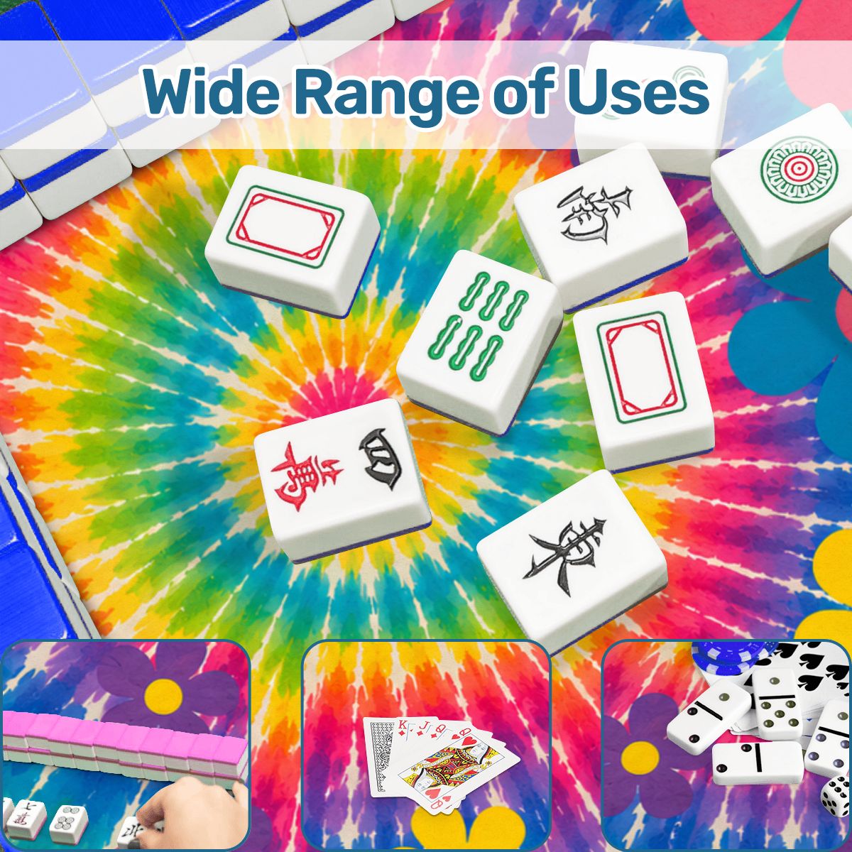 Psychedelic Tie Dye Mahjong Mat - Splash Of Mahj And Color Co.