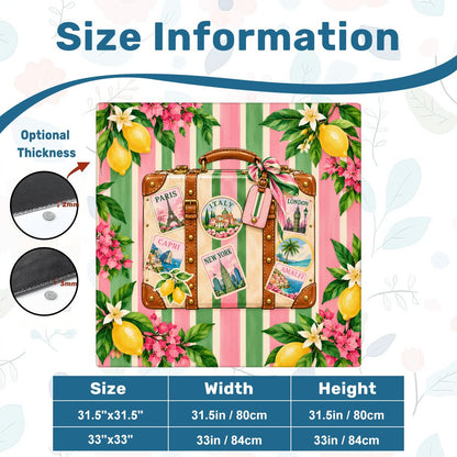 Preppy Green And Pink World Traveler Mahjong Mat Sleek Surface - Splash Of Mahj And Color Co.