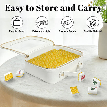 Let The Sunshine In Yellow American Mahjong Tiles And Carry Case - Splash Of Mahj And Color Co.