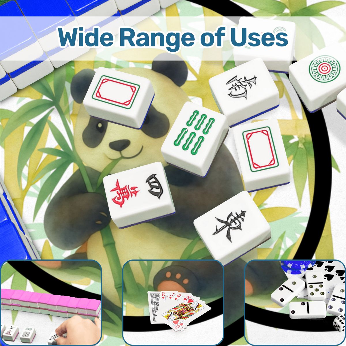 Lucky Bamboo Panda Bear Mahjong Mat - Splash of Color Co.