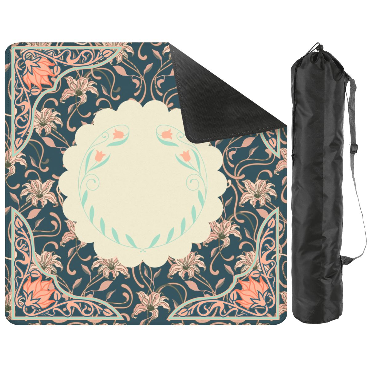 Art Deco Floral Nouveau Design Mahjong Mat - Splash of Color Co.