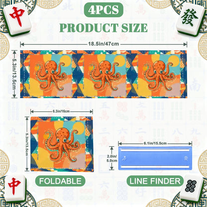 Octovibe Blue Lagoon 4 Mahjong Card Holder with Line Finder - Splash of Color Co.