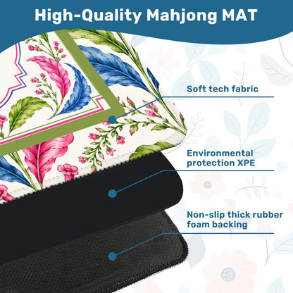Tobacco Leaf Mahjong Mat Floral Chinoiserie Mahjong Mat 33"x33"
