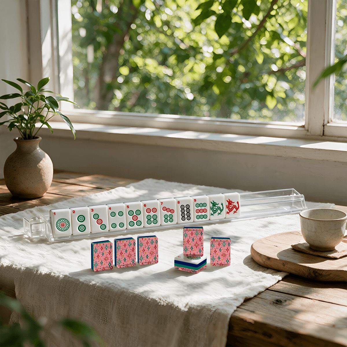 Modtastic Starburst 4 Layer American Mahjong Tiles Blue Green And Carry Case - Splash Of Mahj And Color Co.