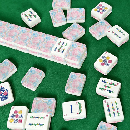 Chinoiserie Cotton Candy Dreams American Engraved Mahjong Tiles And Carry Case - Splash Of Mahj And Color Co.