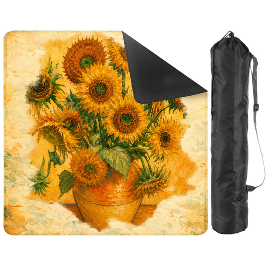 The Mahj Gogh Watercolor Sunflower Mahjong Mat - Splash Of Mahj And Color Co.