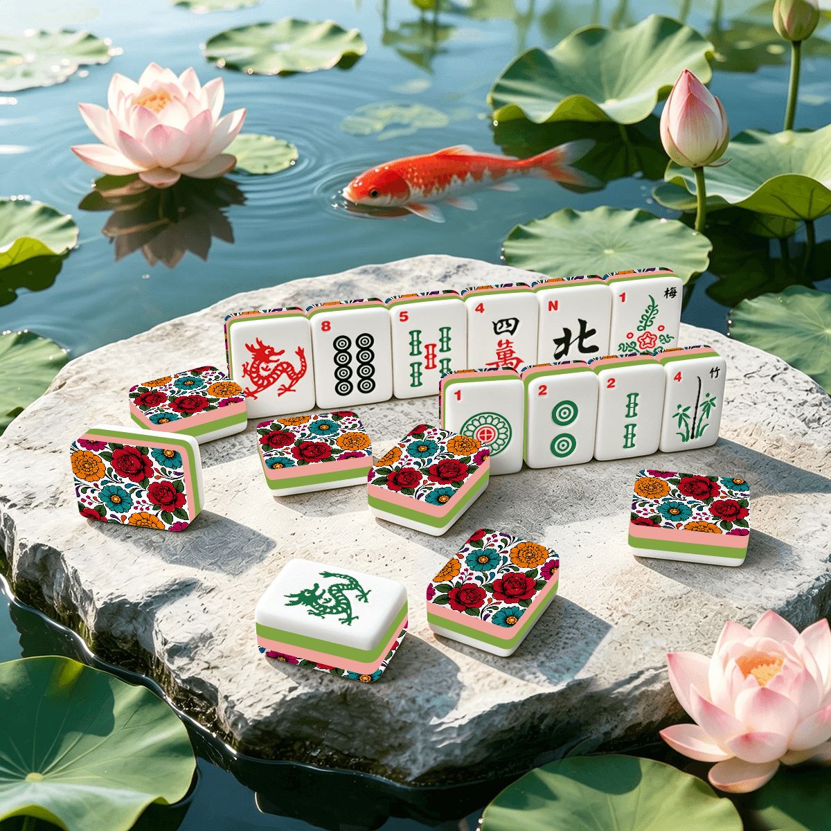 Día de los Muertos 4Layer Traditional American Mahjong Tiles Set And Carry Case - Splash Of Mahj And Color Co.