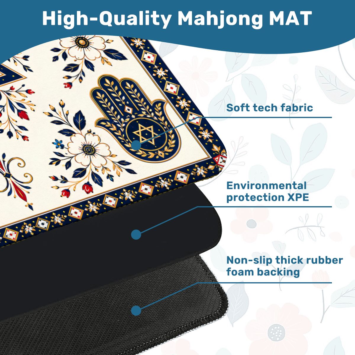 Star of David Hanukkah Mahjong Mat - Splash Of Mahj And Color Co.