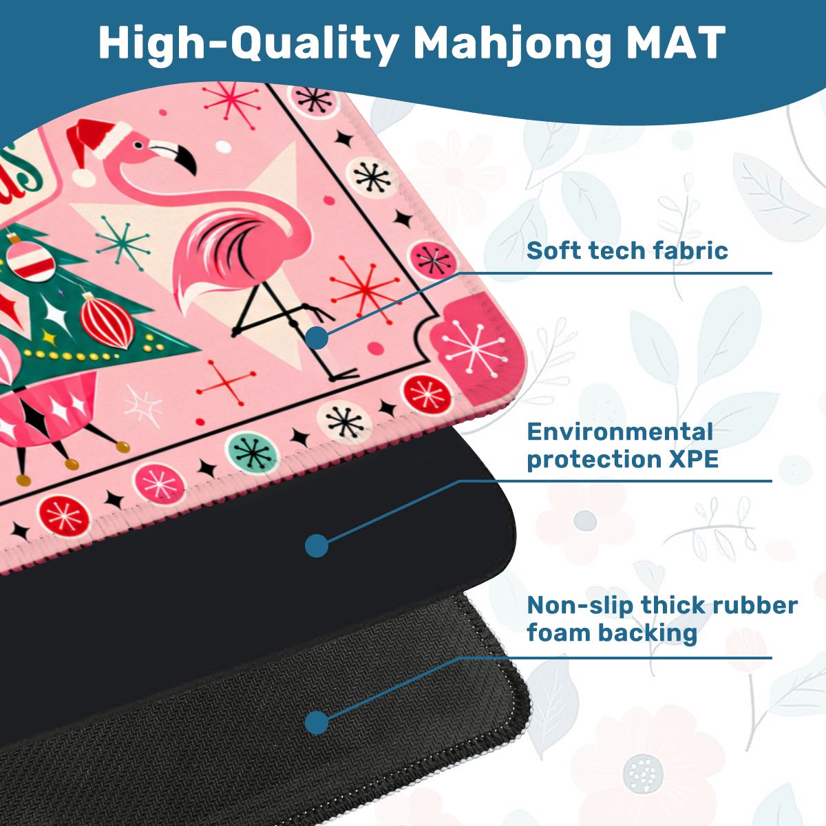 Santa's Pink Flamingos Modtastic Christmas Mahjong Mat