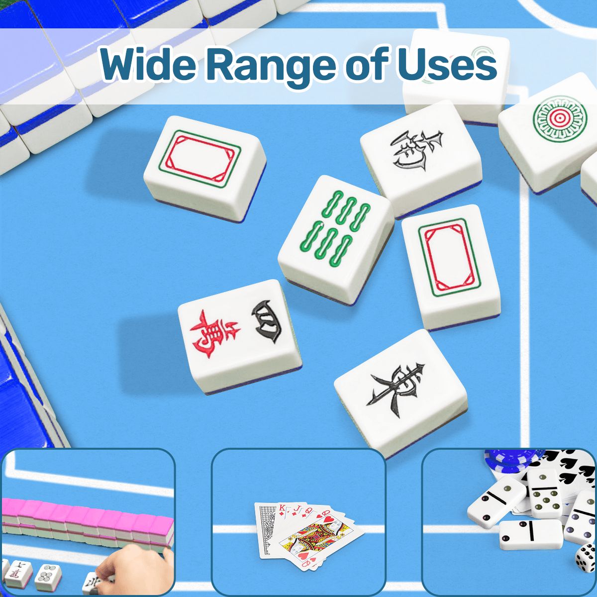 Plain And Simple Robins Egg Blue Minimalist Mahjong Mat - Splash of Color Co.