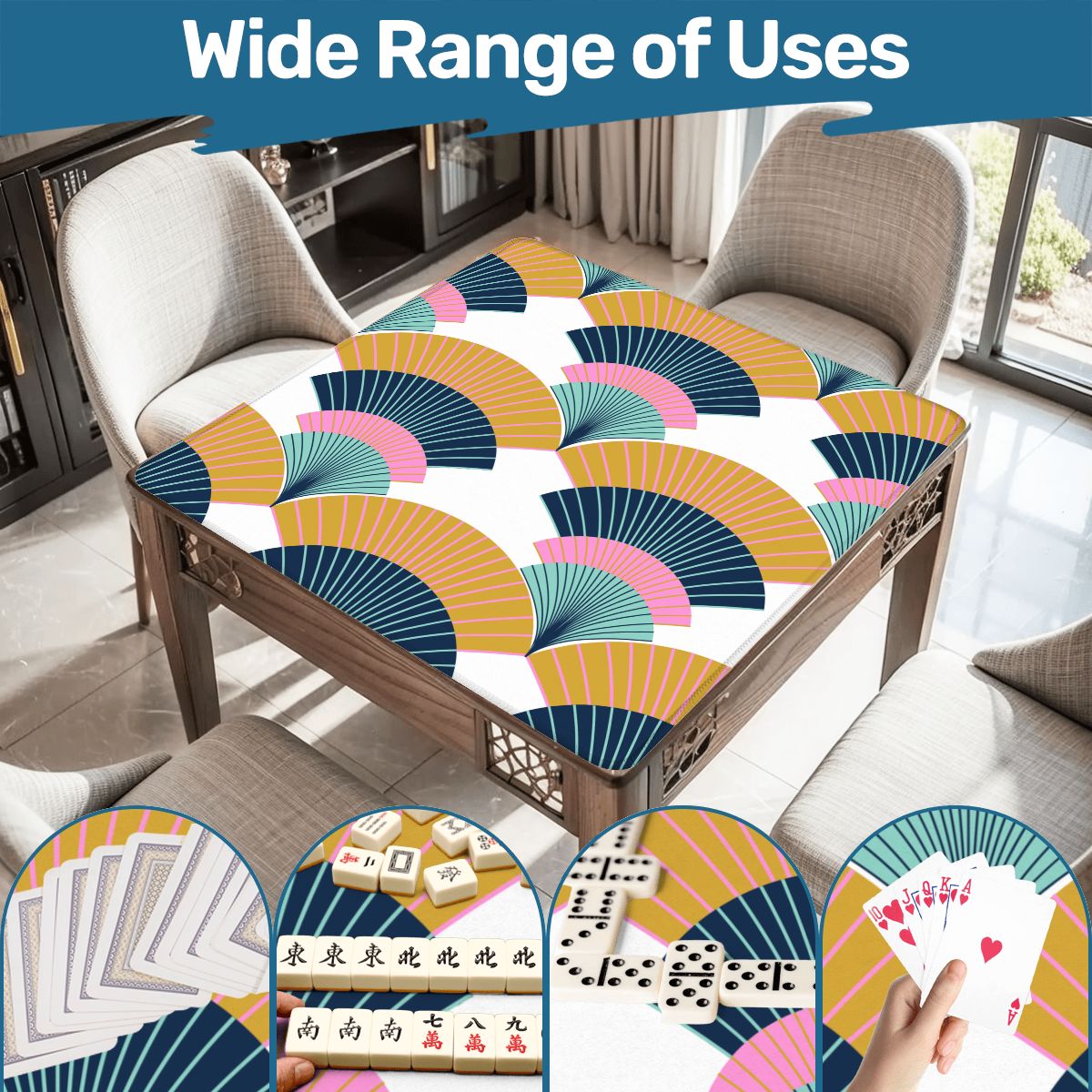 Modern Art Deco Speakeasy Mahjong Mat - Splash of Color Co.
