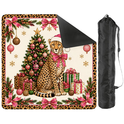 Leopard Luxe Holiday Collection Holiday Christmas Mahjong Mat - Splash Of Mahj And Color Co.