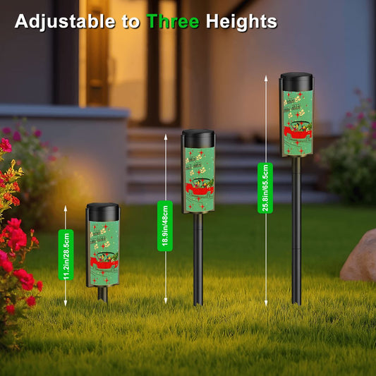 Mahjong Christmas Whimsical Garden Funny Nostalgic Holiday Outdoor Solar Lights