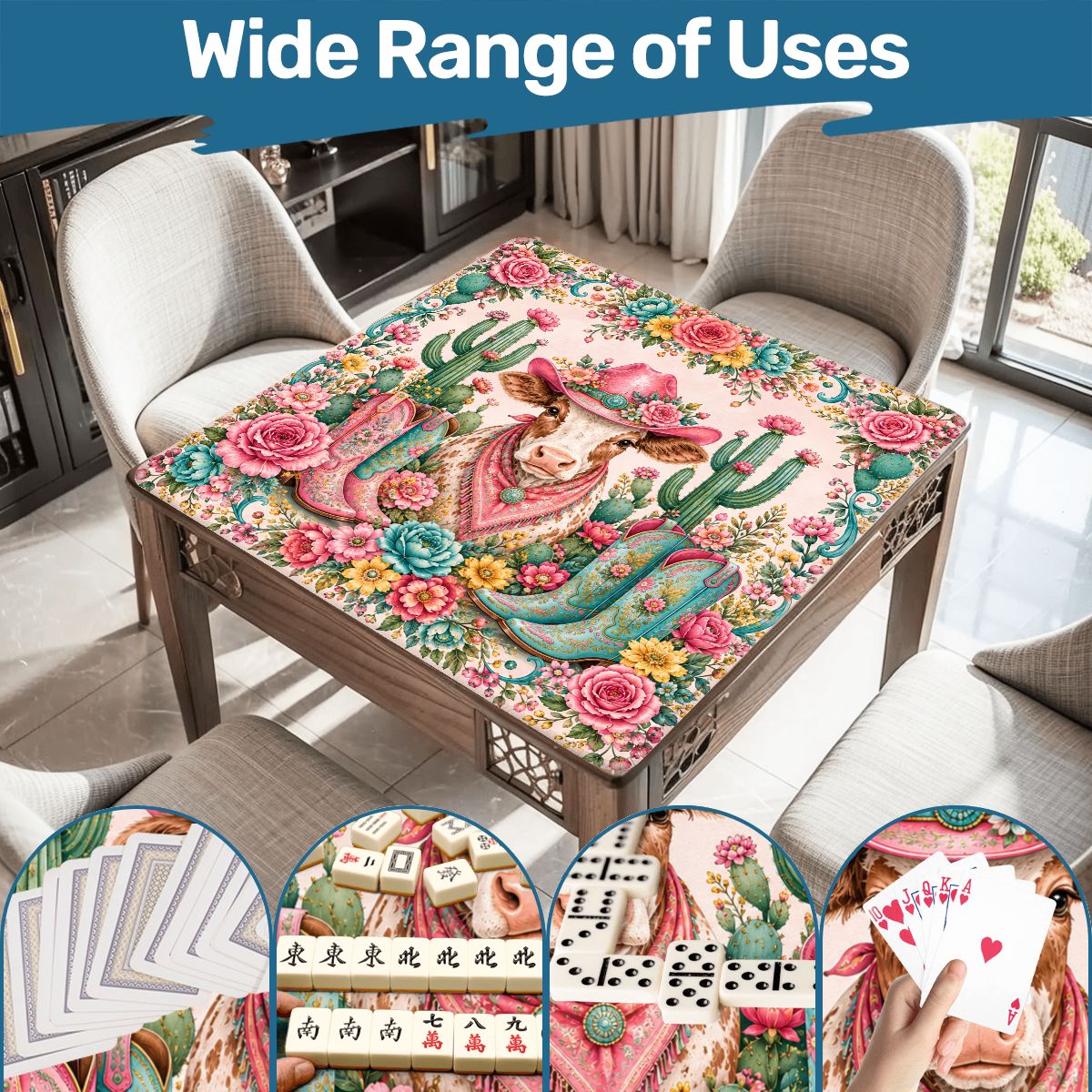 Holiday at the Hoedown Floral Pastels Mahjong Mat - Splash Of Mahj And Color Co.