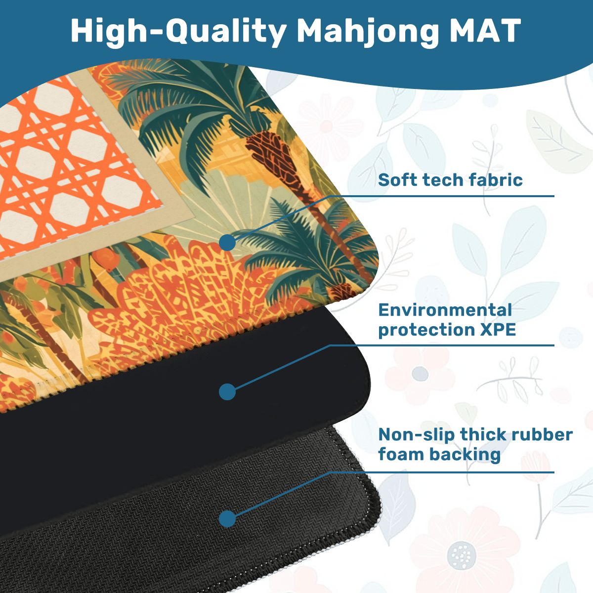 Tropicala Palm Mini Mahjong Mat (Ship Rolled up) - Splash of Color Co.