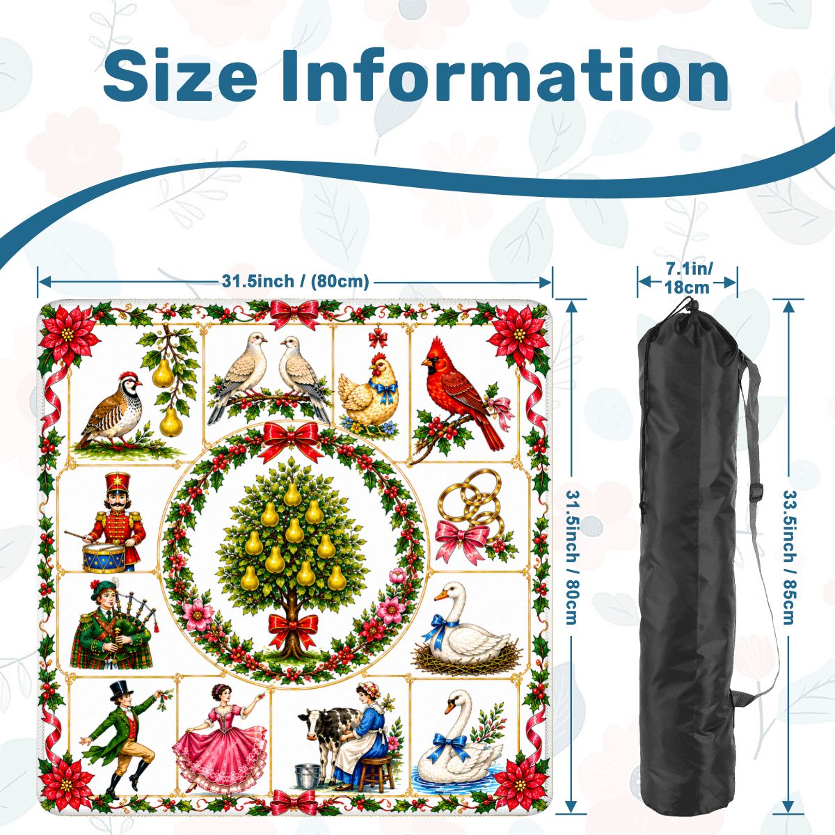 The 12 Days Of Christmas Mahjong Mat