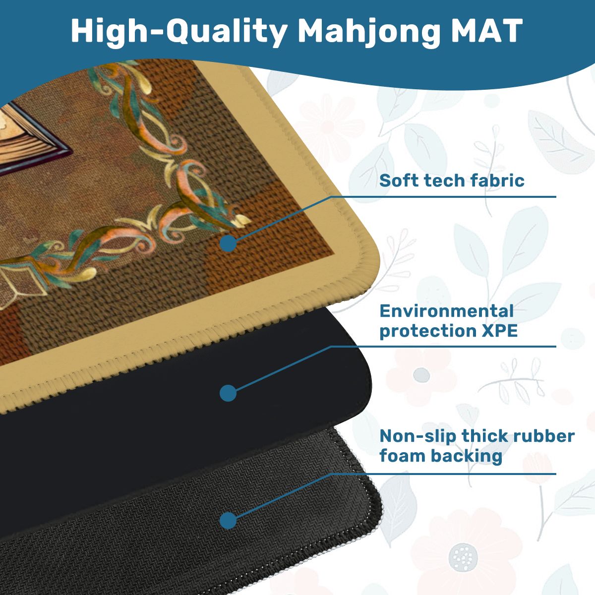 Dragon Of All Tales Faux Needlepoint Mahjong Mat - Splash of Color Co.