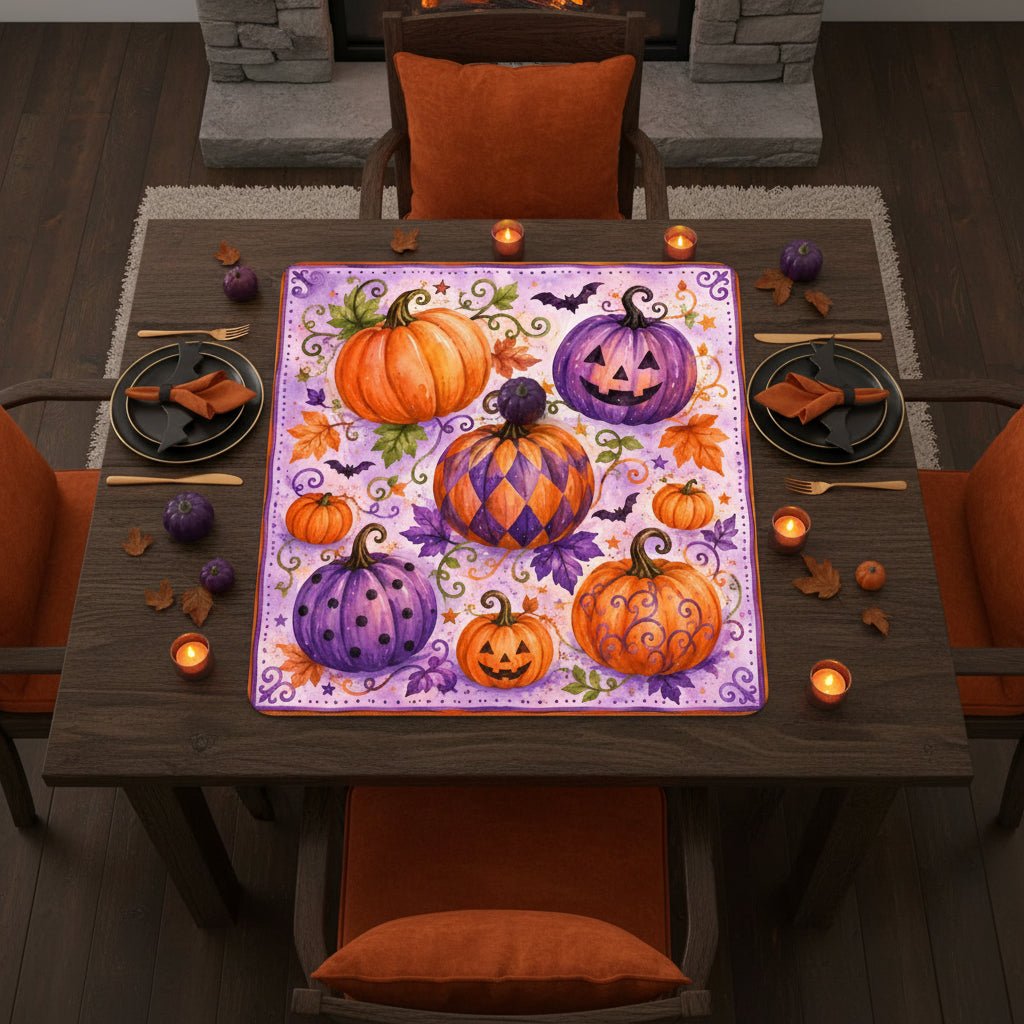 Party In The Pumpkin Patch Mahjong Halloween Mat - Splash Of Mahj And Color Co.