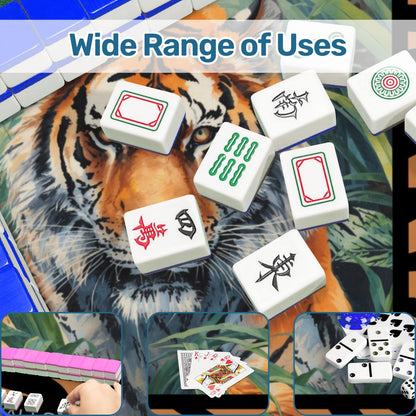 Rumble In The Jungle Tiger Print Mahjong Mat With Instructions - Splash of Color Co.