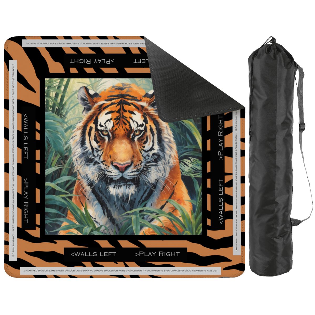 Rumble In The Jungle Tiger Print Mahjong Mat With Instructions - Splash of Color Co.