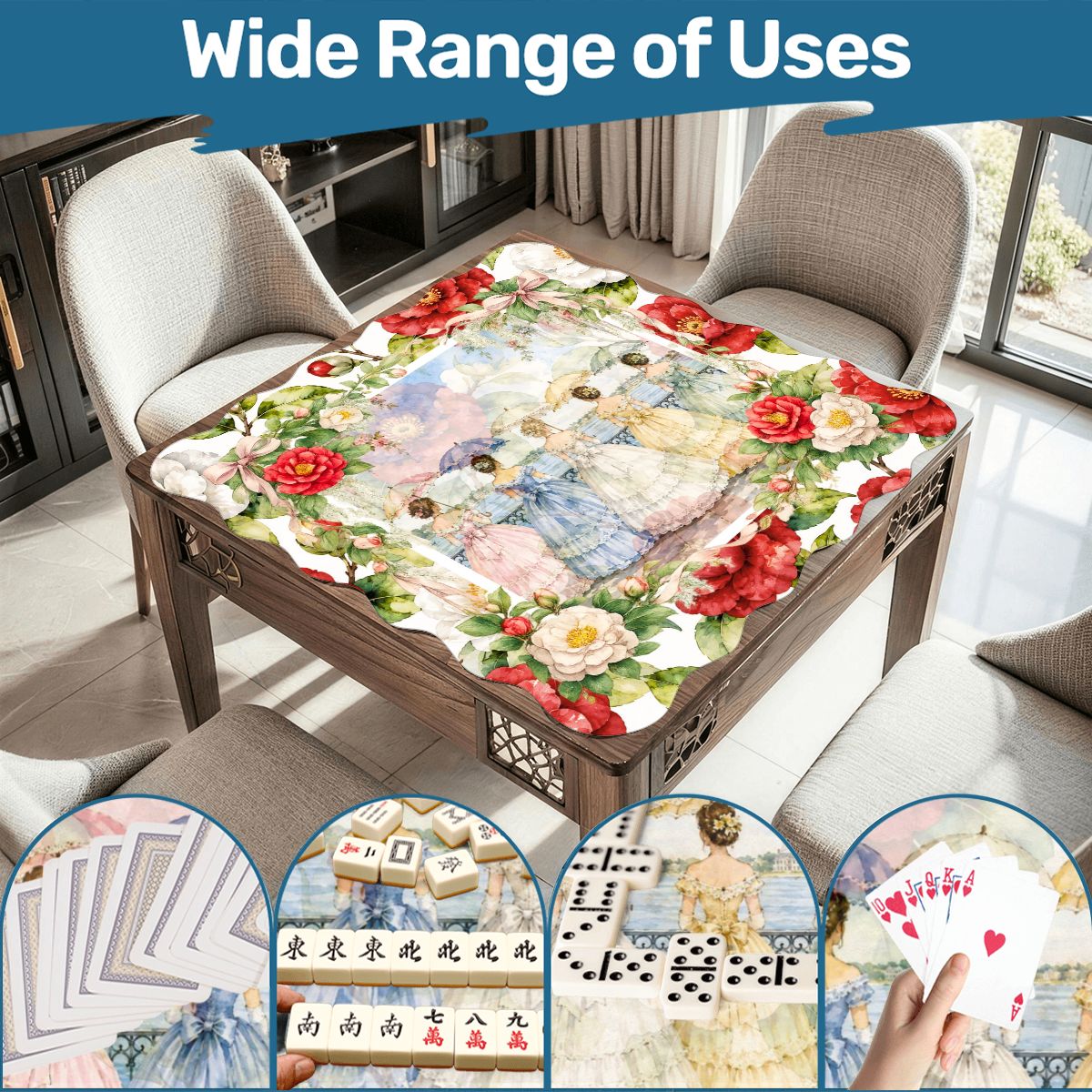 Sweet Home Alabama Southern Belles Scalloped Mahjong Mat - Splash Of Mahj And Color Co.
