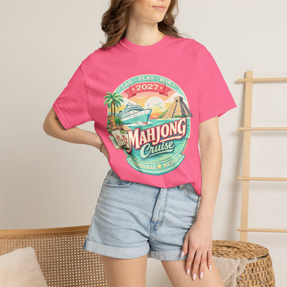 Mahjong Cruise 2027 T-Shirt — 2027 Mexico & Honduras Vintage Cruise Tee - Splash of Color Co.