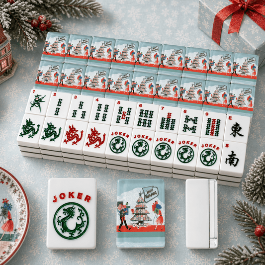 Merry Mahj Nostalgic Christmas American Mahjong Tiles And Carry Case - Splash of Color Co.