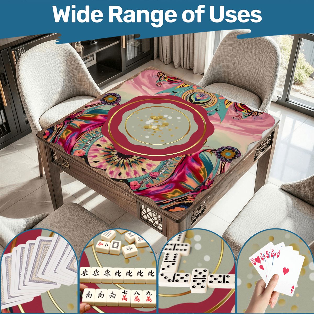 Bohemian Bejeweled Scalloped Mahjong Mat