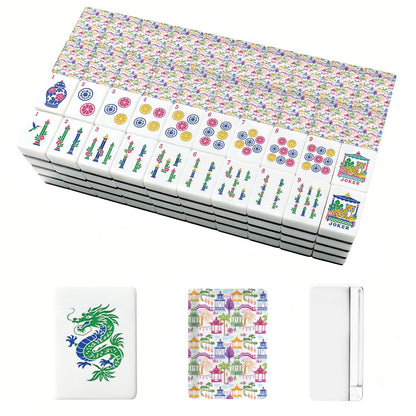 Asian Pagoda Chinoiserie Pretty Pastel American Mahjong Tiles And Carry Case