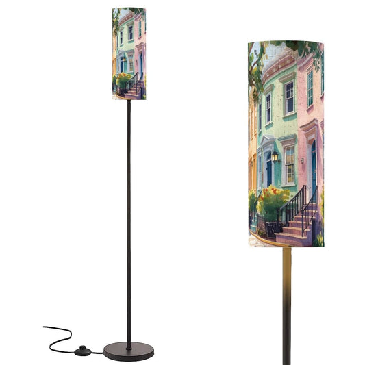 Charleston South Carolina Rainbow Row Modern Floor Lamp - Splash of Color Co.