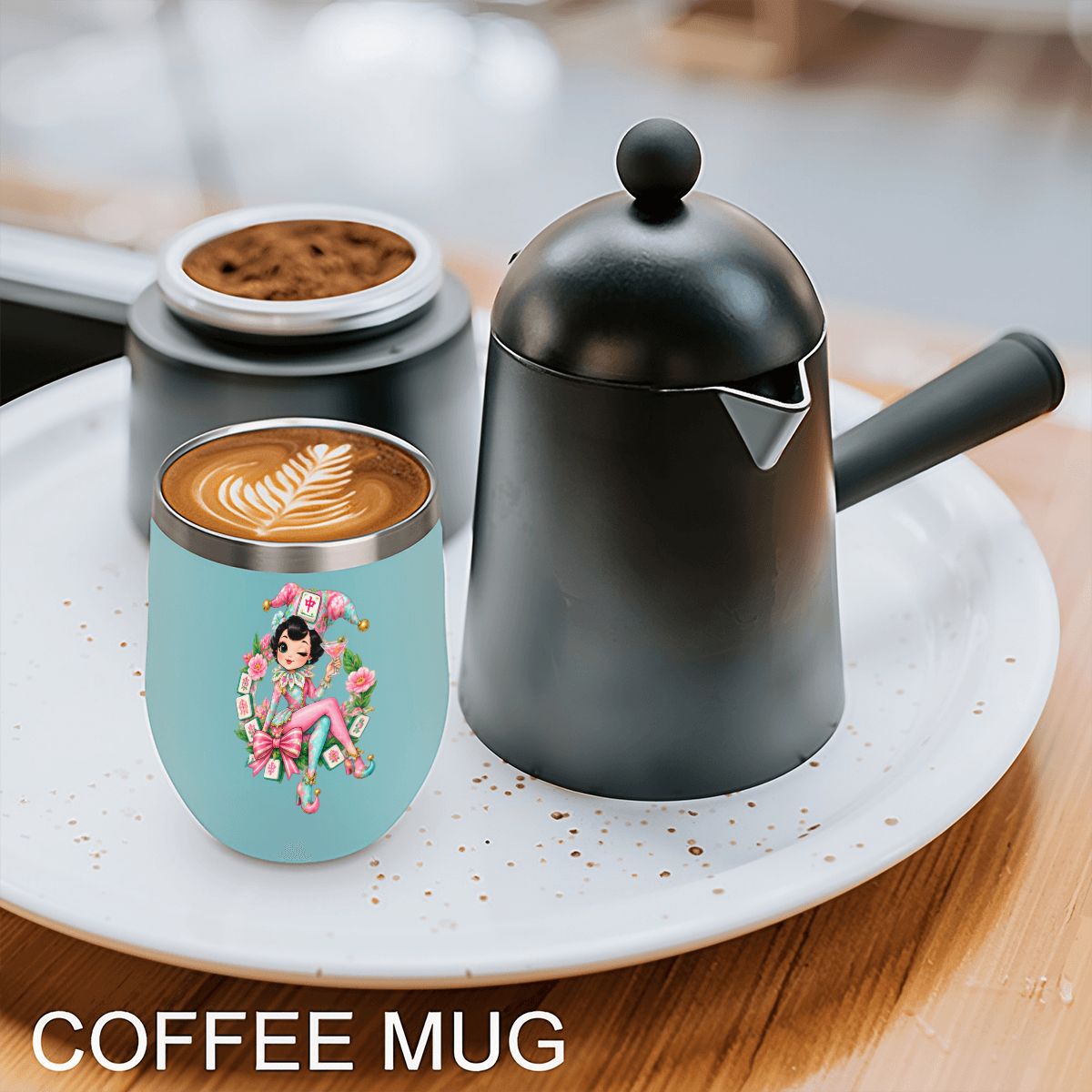 Mahjie The Mascot Egg Shaped Wine Tumbler - Splash Of Mahj And Color Co.