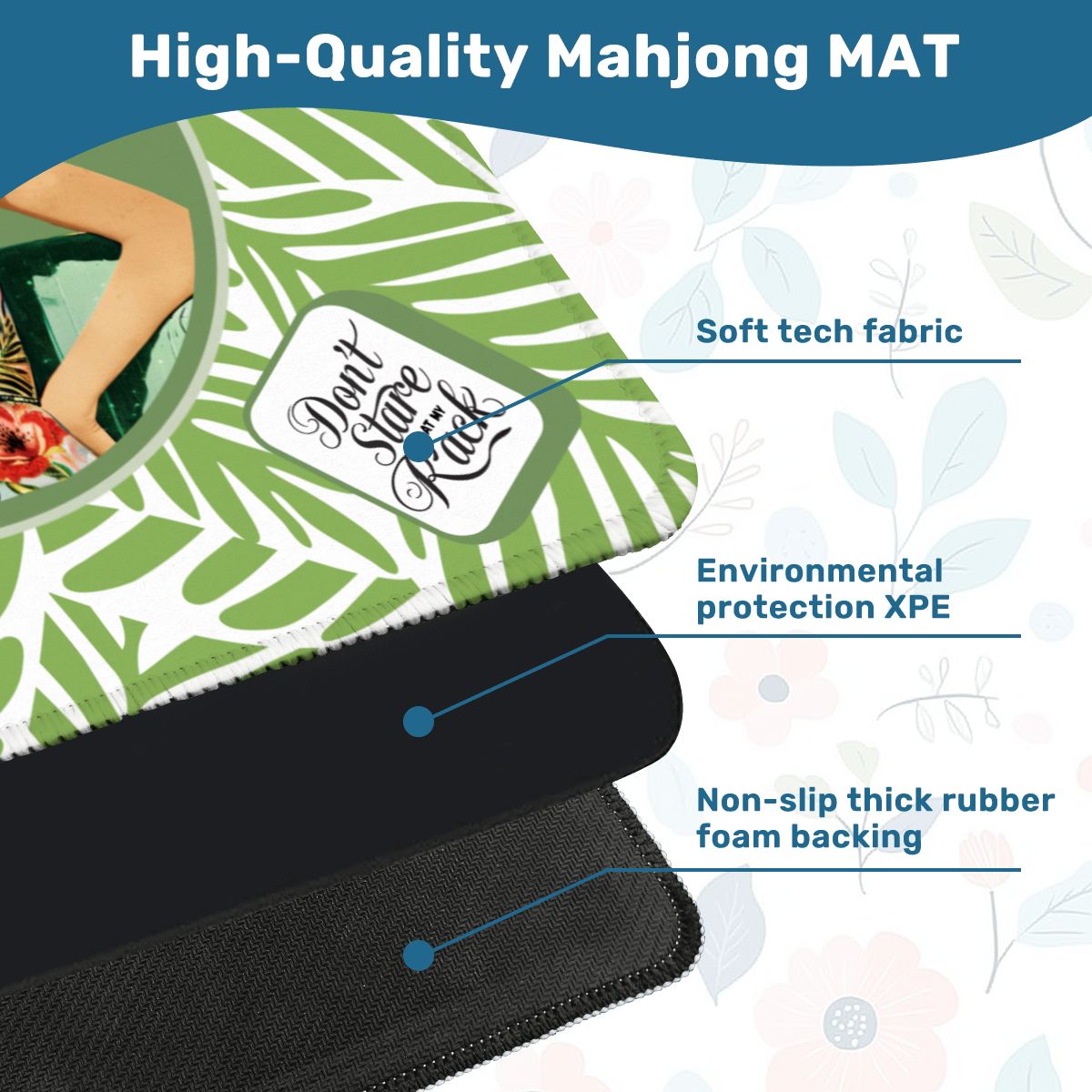 Funny Mahjong, Don't Stare At My Rack, Mini Travel Mahjong Mat - Splash of Color Co.