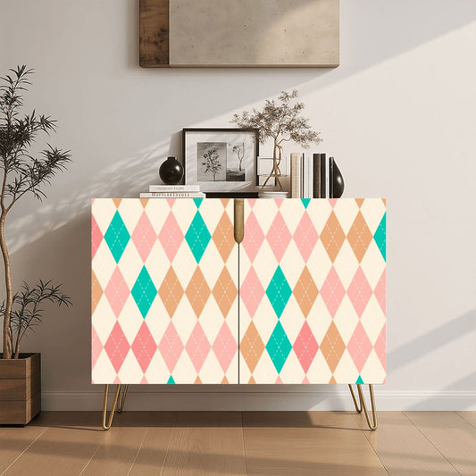 Harlequin Pastel Pretty Mahjong Tiles And Accessories Sideboard Credenza Cabinet - Splash Of Mahj And Color Co.