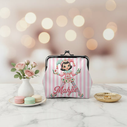 Mahjie The Lucky Mahjong Mascot Women's Leather Kiss Lock Coin Purse