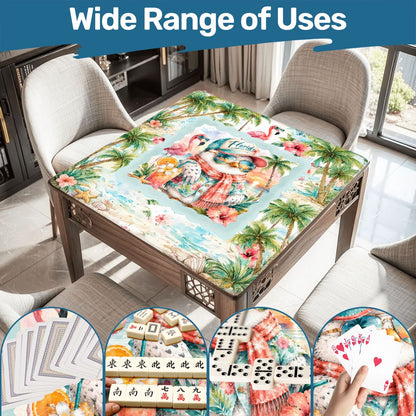 Florida Snowbird Tropical Flamingo And Palm Trees Mahjong Mat