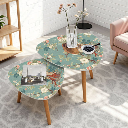 Asian Blossom Chinoiserie Modern Nesting Tables - Splash of Color Co.