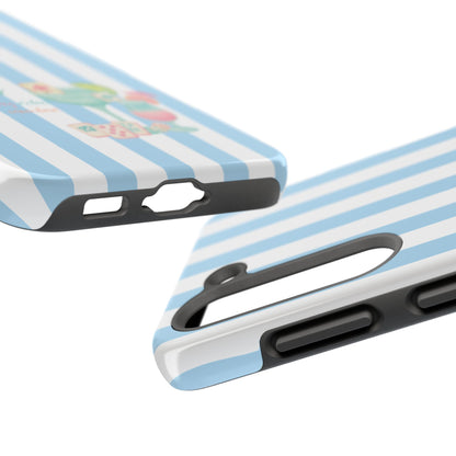 Mahjong Phone Case, Funny It's Kong O' Clock Somewhere, Blue White Preppy Style