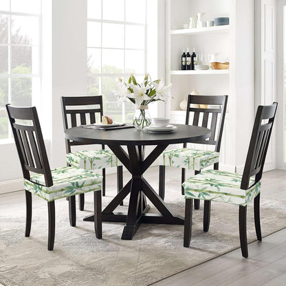 Asian Bamboo Designed Set Of Four Chair Pad Seat Covers - Splash of Color Co.