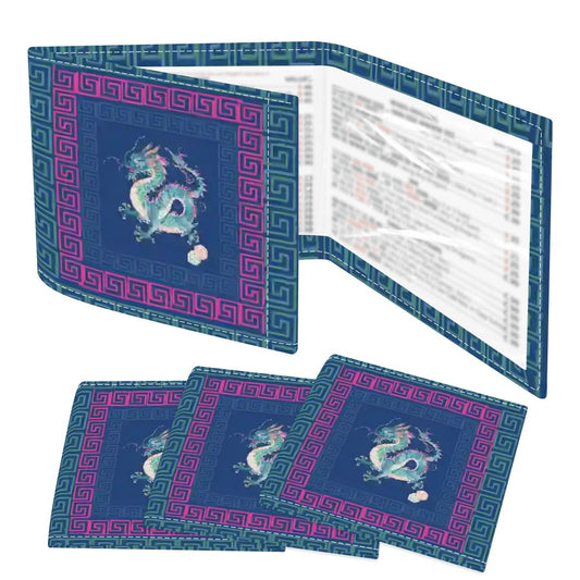 Dragon Blue 4 Mahjong Card Holder with Line Finder