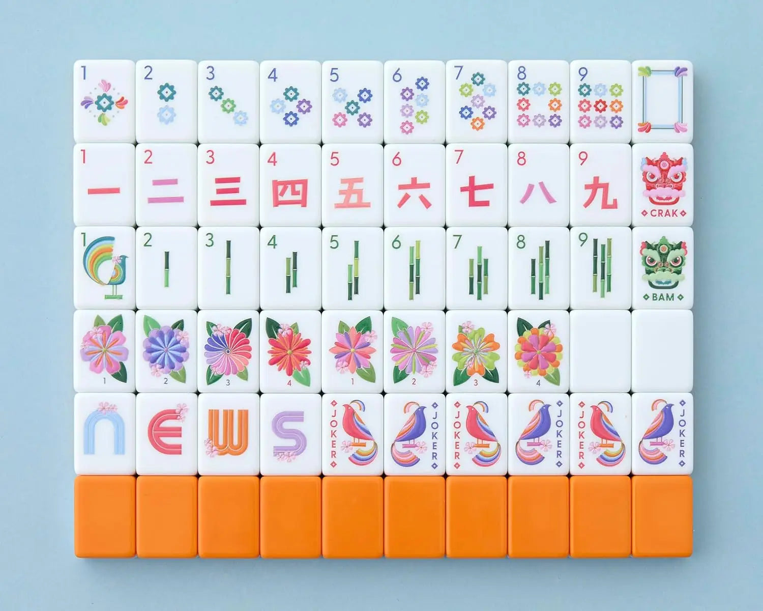 Celestial Glow Up Orange Blue Mahjong Mat
