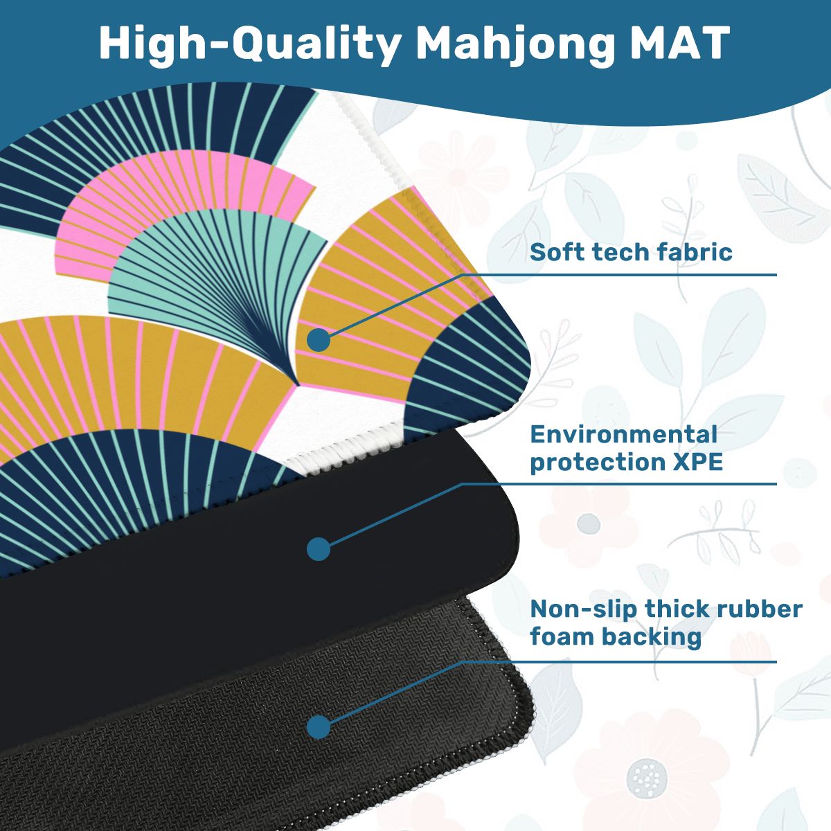 Modern Art Deco Speakeasy Mahjong Mat - Splash of Color Co.