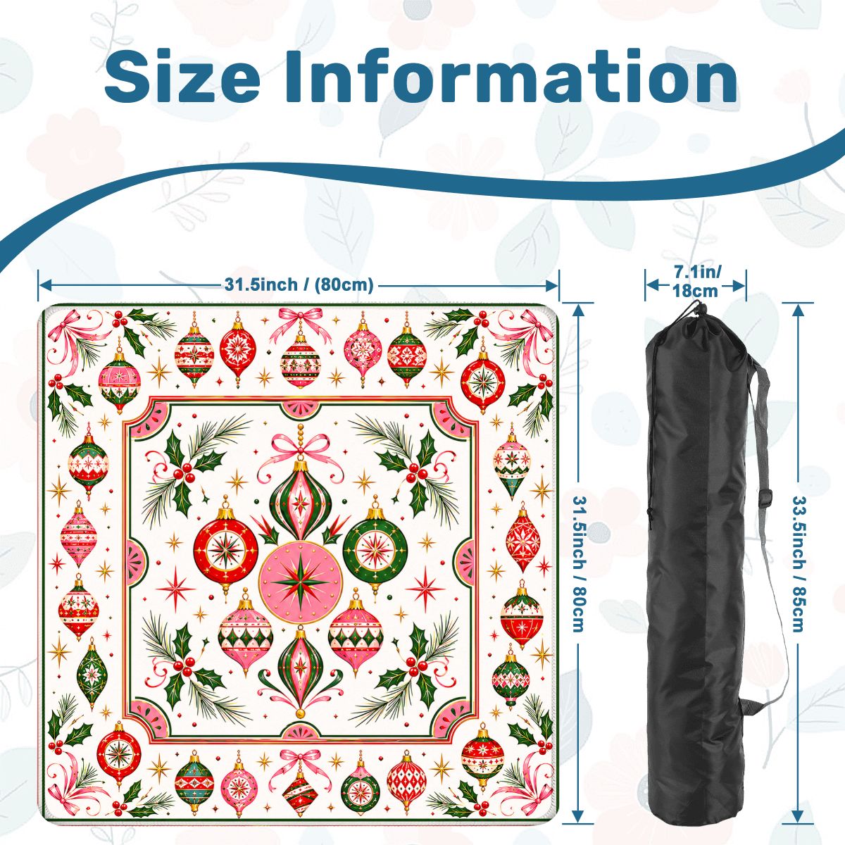 Shiny Brite Vintage Christmas Ornaments Mahjong Holiday Mat