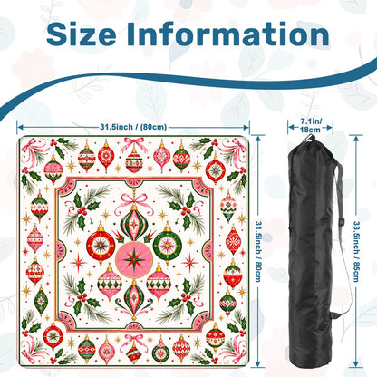 Shiny Brite Vintage Christmas Ornaments Mahjong Holiday Mat