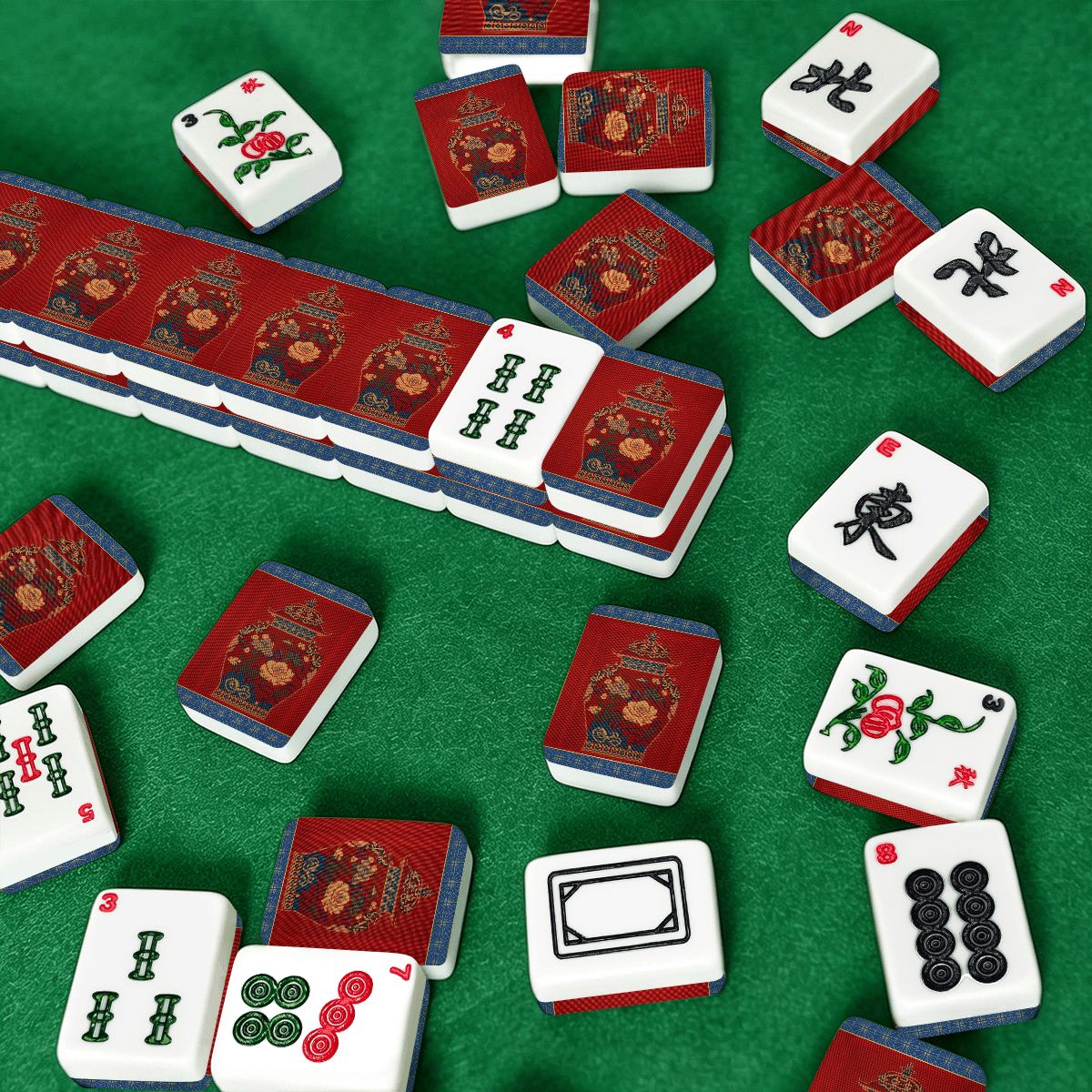 Chinoiserie Ginger Jar American Mahjong Tiles And Carry Bag - Splash of Color Co.