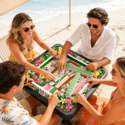 Mini Mahjong Travel Mat, Pink Green Preppy Design - Splash Of Mahj And Color Co.