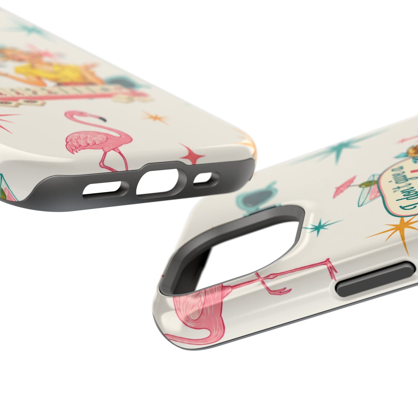 Funny Mahjong Tropical Flamingo Phone Case — “I Don’t Give a Crak” Magnetic Impact-Resistant Case